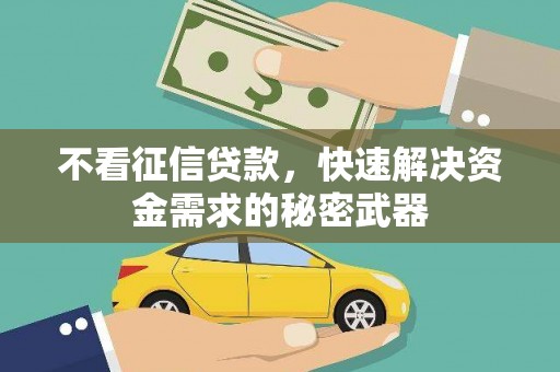 车城不看征信贷款，快速解决资金需求的秘密武器