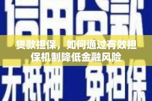 车城贷款担保，如何通过有效担保机制降低金融风险