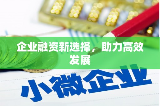 车城企业融资新选择，助力高效发展