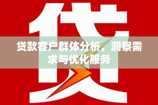 车城贷款客户群体分析，洞察需求与优化服务